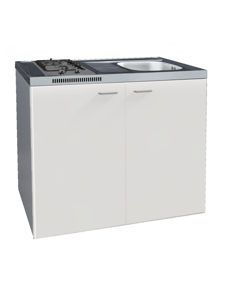 Limatec miniköök valamu ja gaasiplaadiga MGAS Minikitchen with Sink and Dual Induction Hob, valge
