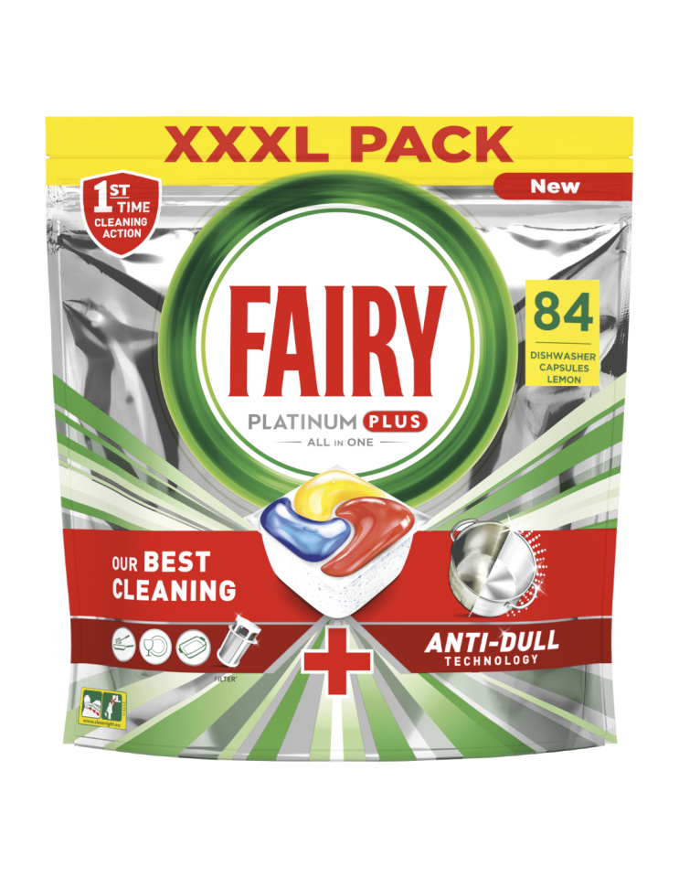 Fairy nõudepesumasina tabletid Platinum Plus All in One’i Lemon, 88tk