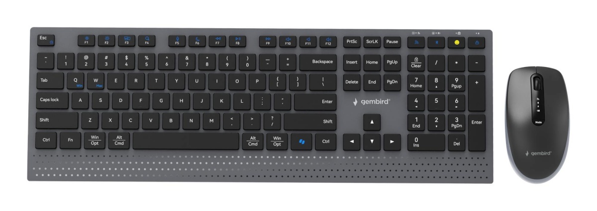 Gembird klaviatuur + hiir Wireless ENG bk Kbs-wps-02