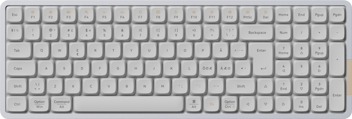 Lofree klaviatuur Flow100 mehaaniline madalprofiil, Linear Kailh Ghost lülitid, valge