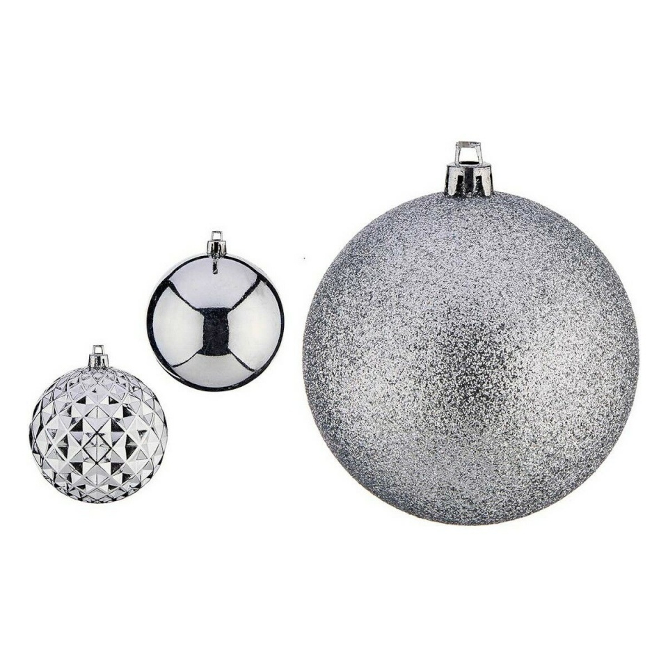 Krist+ Kuuseehted Ø 8 cm 3 Ühikut Hõbedane PVC