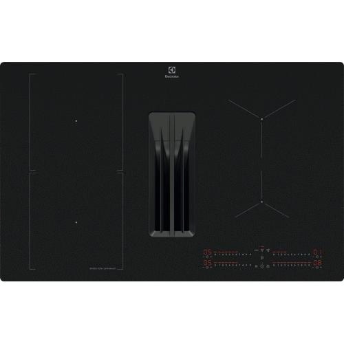 Electrolux Õhupuhastiga pliidiplaat , 4 x induktsioon, 80 cm, 650 m3/h, 71 dB, lõigatud servad, matt must