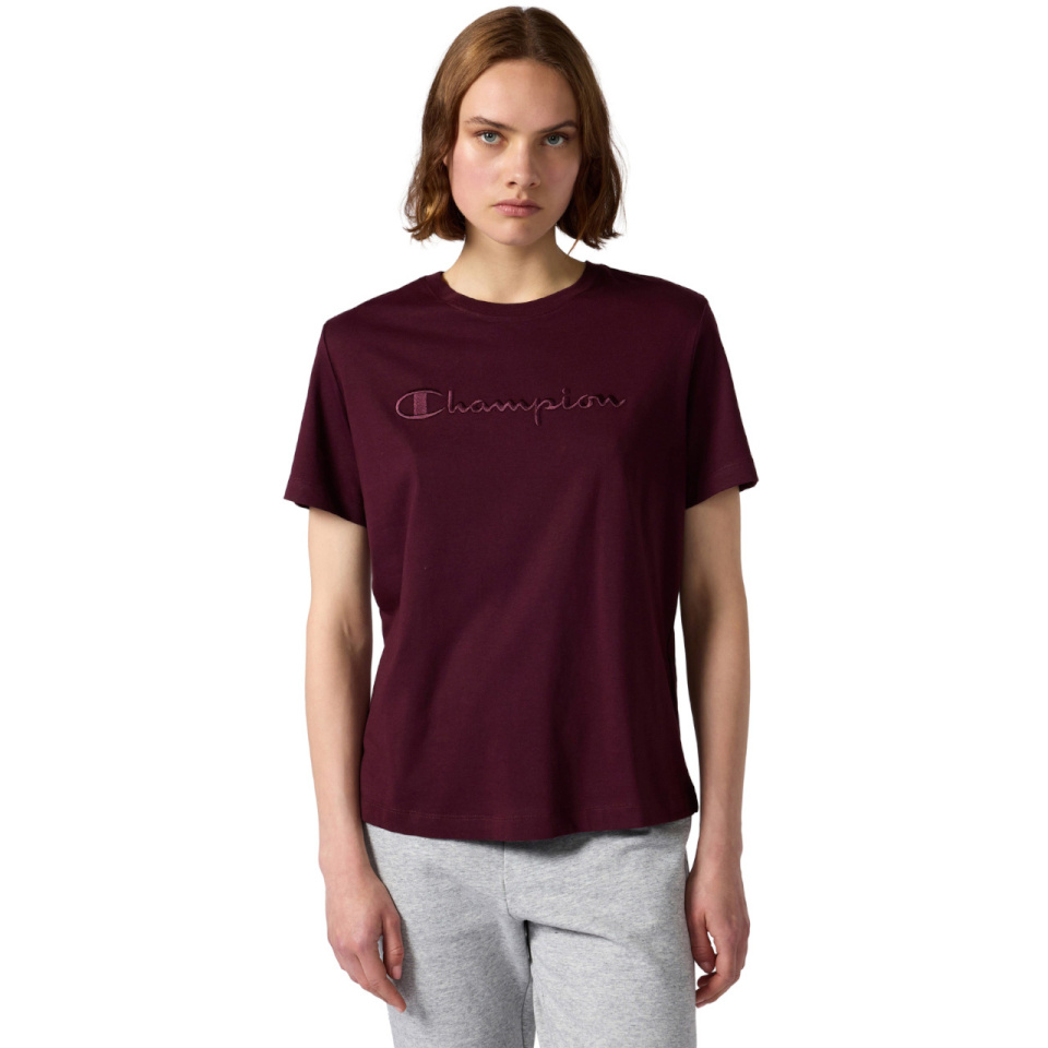 Champion T-särk naistele SS Tee bordoopunane 118382 RS522 suurus M