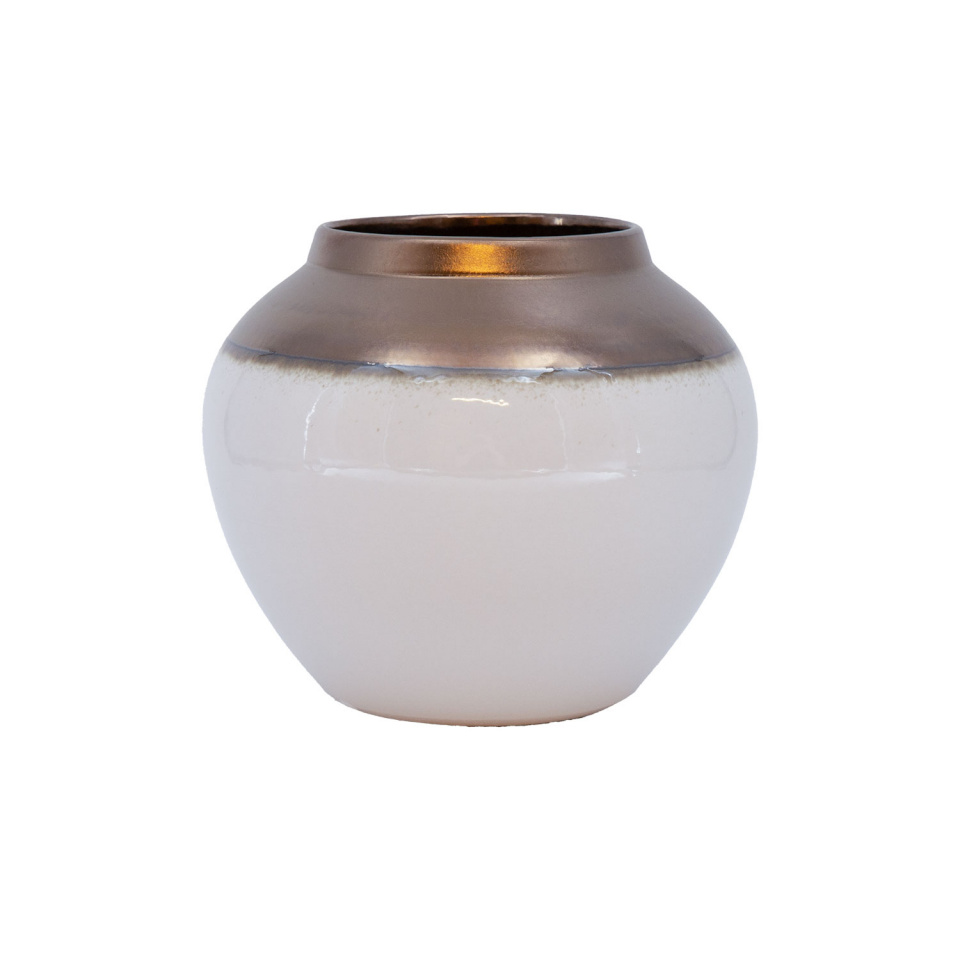 H4Y vaas TITAN STONE, 20x18cm, valge/kuld