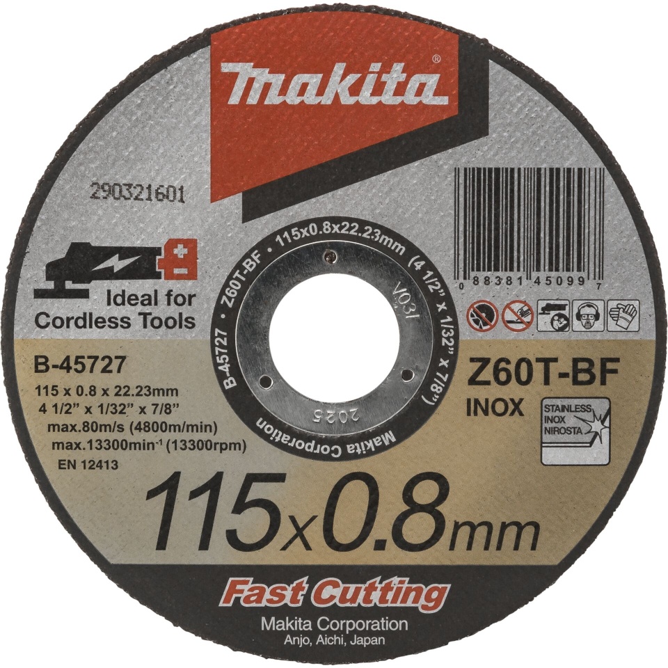 Makita lõikeketas B-45727 Cutting Disk 115x0,8mm INOX