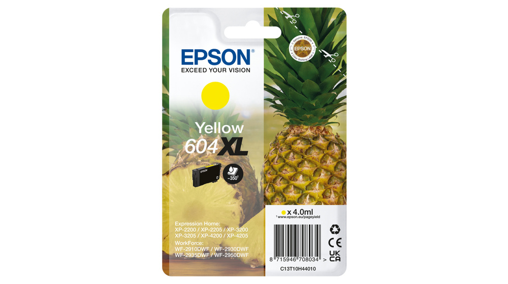 Epson tindikassett Epson 604 kollane XL T10H4