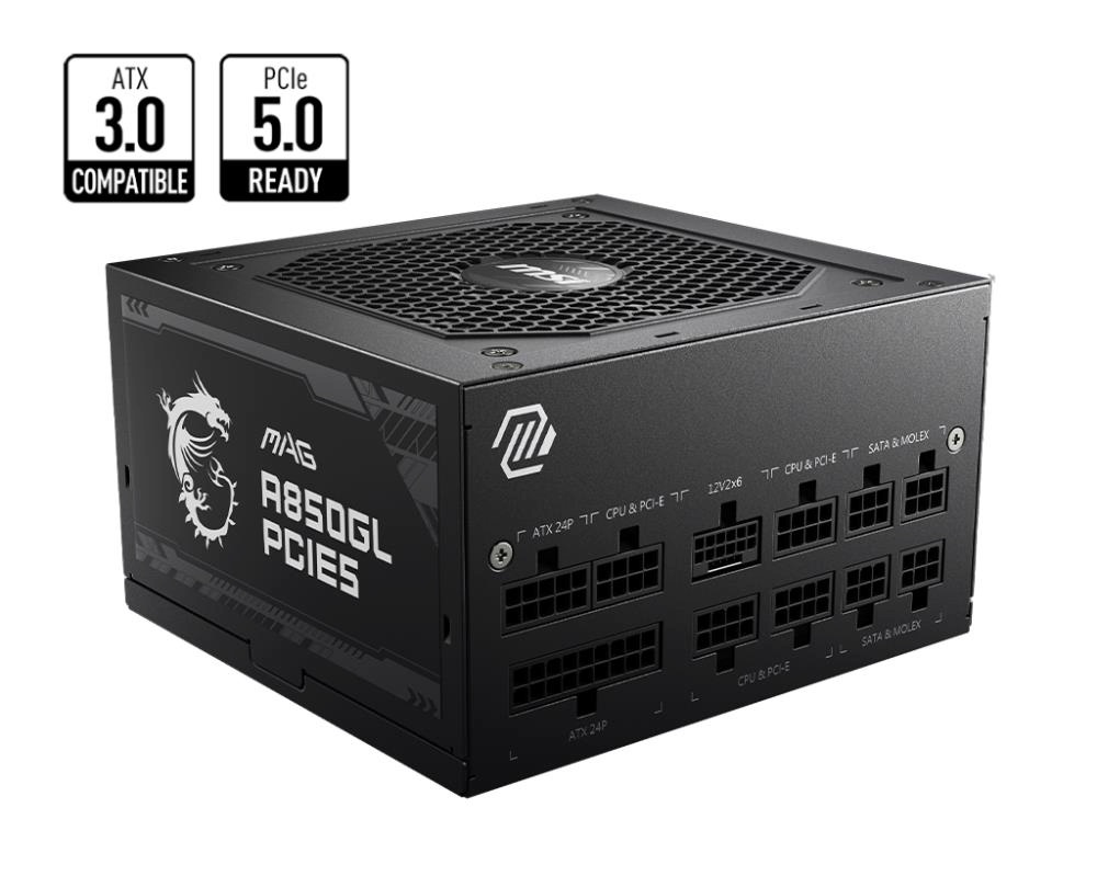 MSI toiteplokk MAG A850GL PCIE5 850W 80PLUS kuldne F.MODULAR