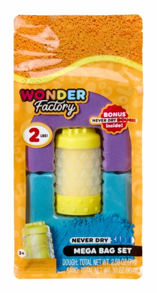 MGA Kinetic sand Wonder Factory Never Dry Sand Bag, Purple Teal