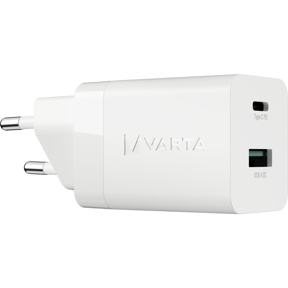 Varta laadija Speed Charger 38W GaN PD USB-C 20W + USB-A 18W, valge