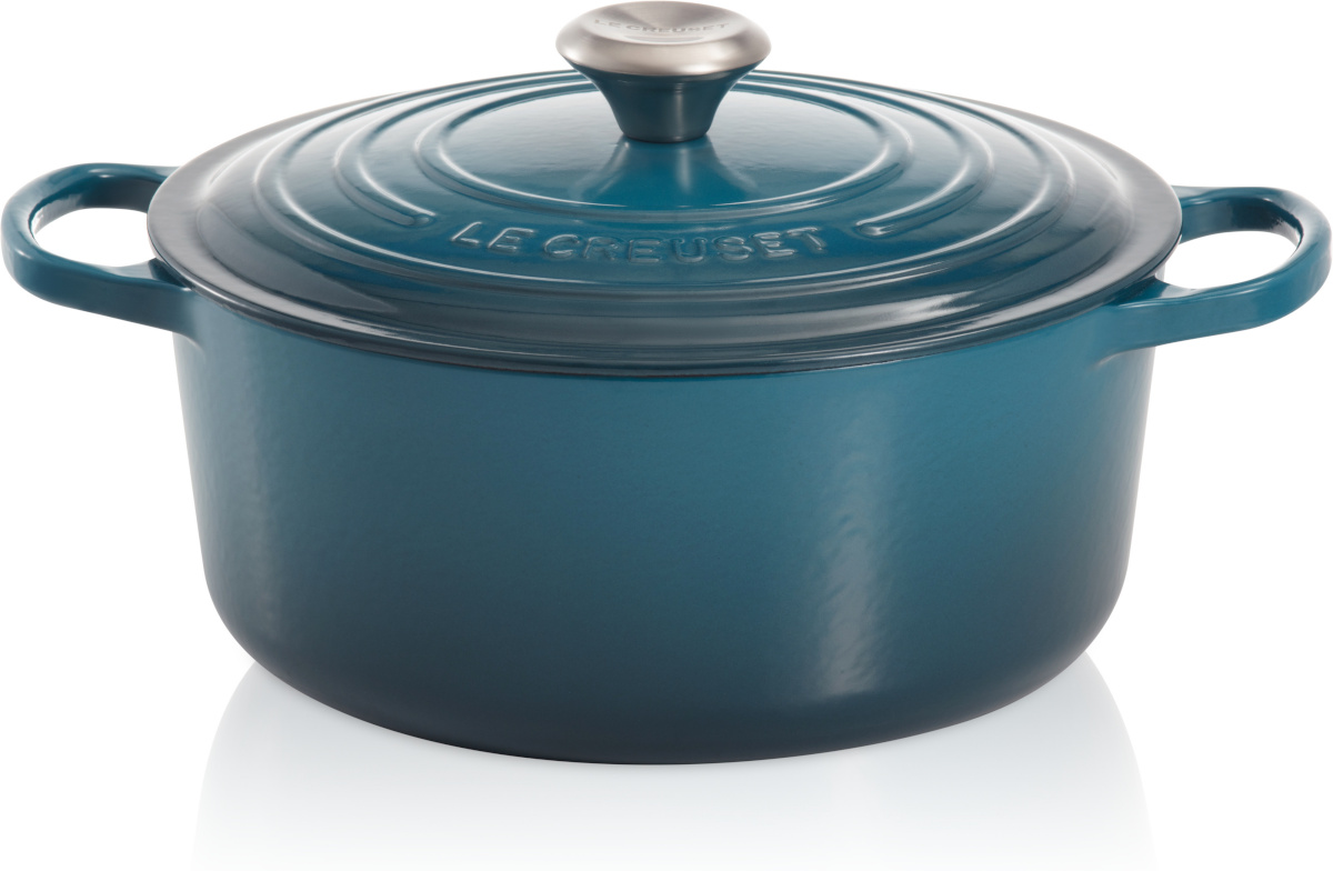 Le Creuset Signature ümmargune malmpann, 24 cm, sügavsinine
