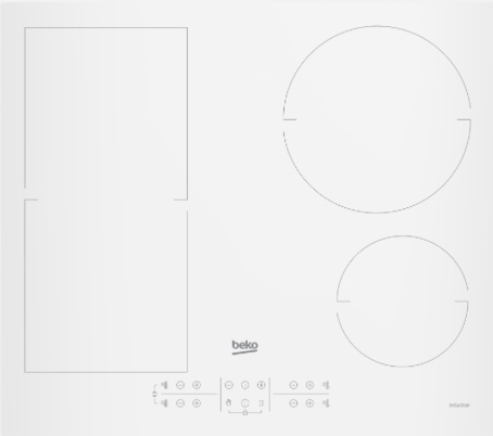 Beko induktsioonplaat HII64200FMTW Induction Hob, valge