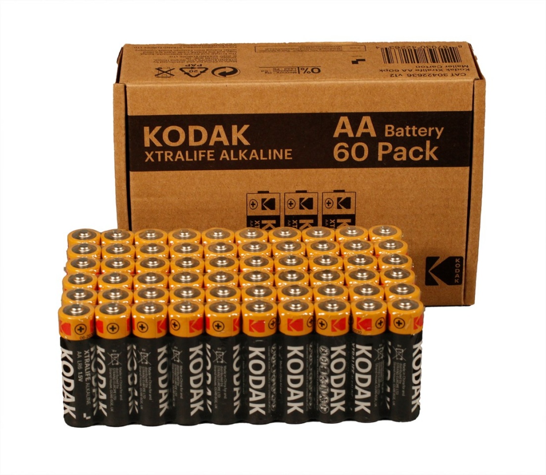 Kodak patarei XTRALIFE alkaline AA battery (60 pack)