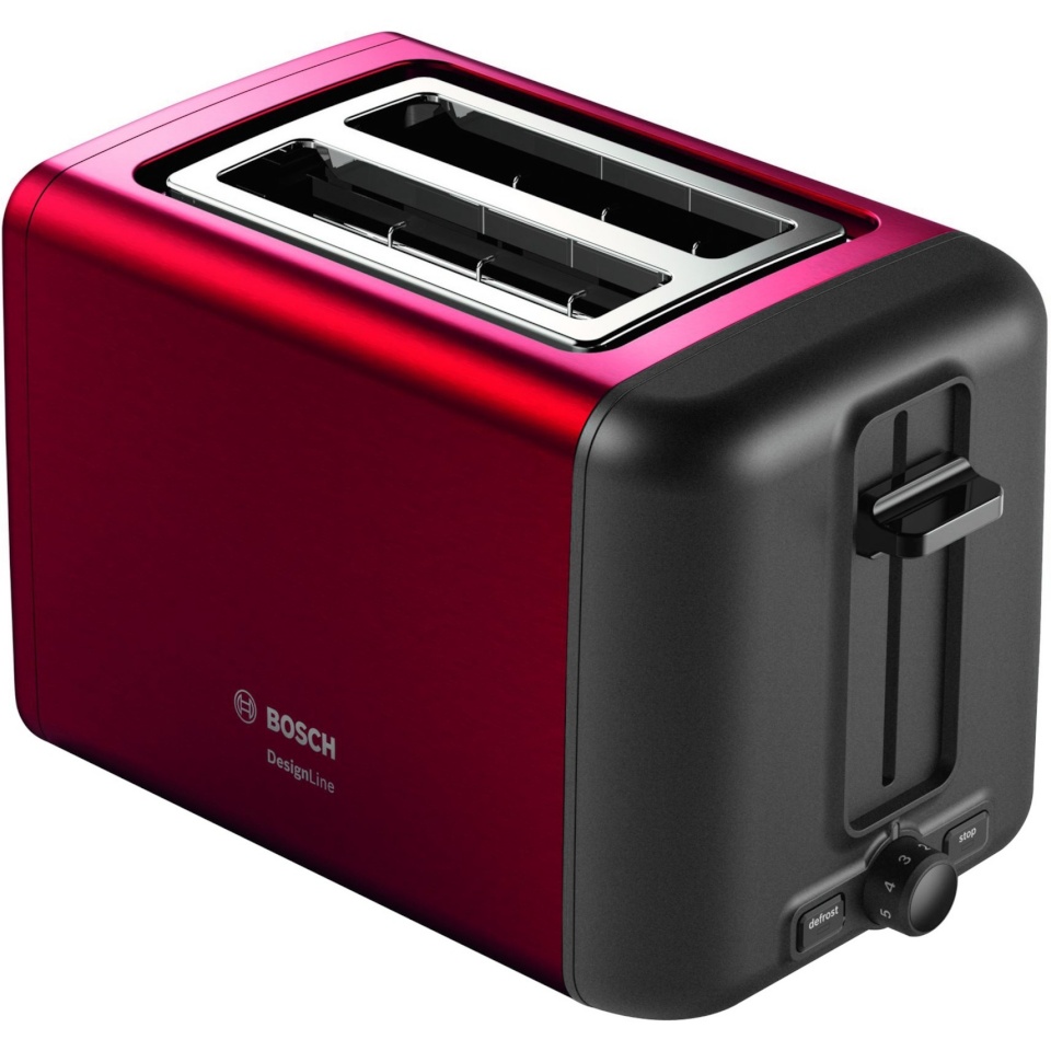 Bosch röster TAT3P424DE DesignLine Compact Toaster, punane/must