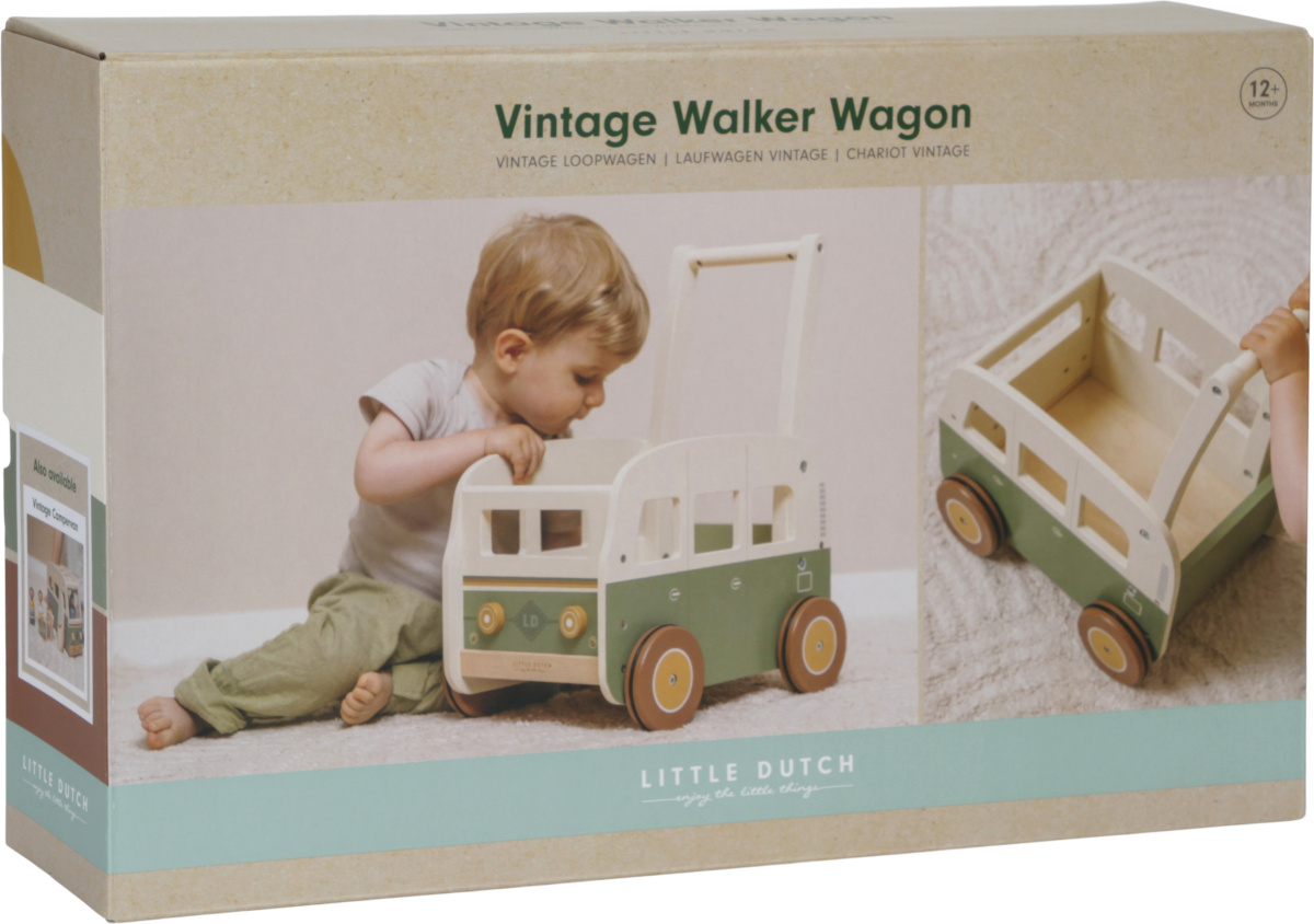 Little Dutch Vintage Walker Wagon - puidust jalutuskäru