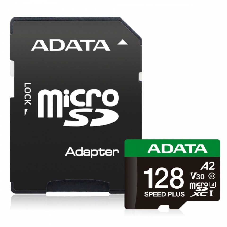 Adata mälukaart microSD Speed Plus 128GB UHS1 U3 V30 A2 180/160 MB/s
