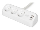 Digitus pikendusjuhe Steckdosenleiste 2x + 2USB 1,5m 12W 30W valge