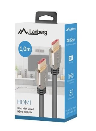 Lanberg kaabel HDMI M/M V2.1 8K 60Hz 1m, must