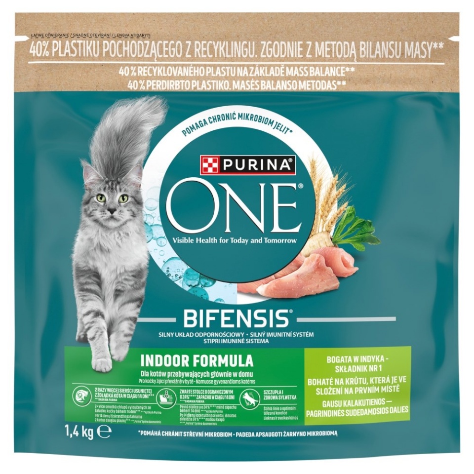 Purina Nestle kuivtoit kassile One Bifensis Indoor Rich in Turkey, 1,4kg