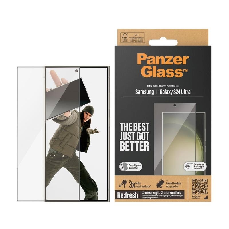 PanzerGlass Screen Protector Samsung Galaxy S 2024 Ultra | Ultra-Wide Fit wA