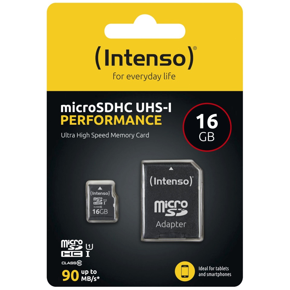 Intenso mälukaart microSDHC 16GB Class 10 UHS-I U1 Performance