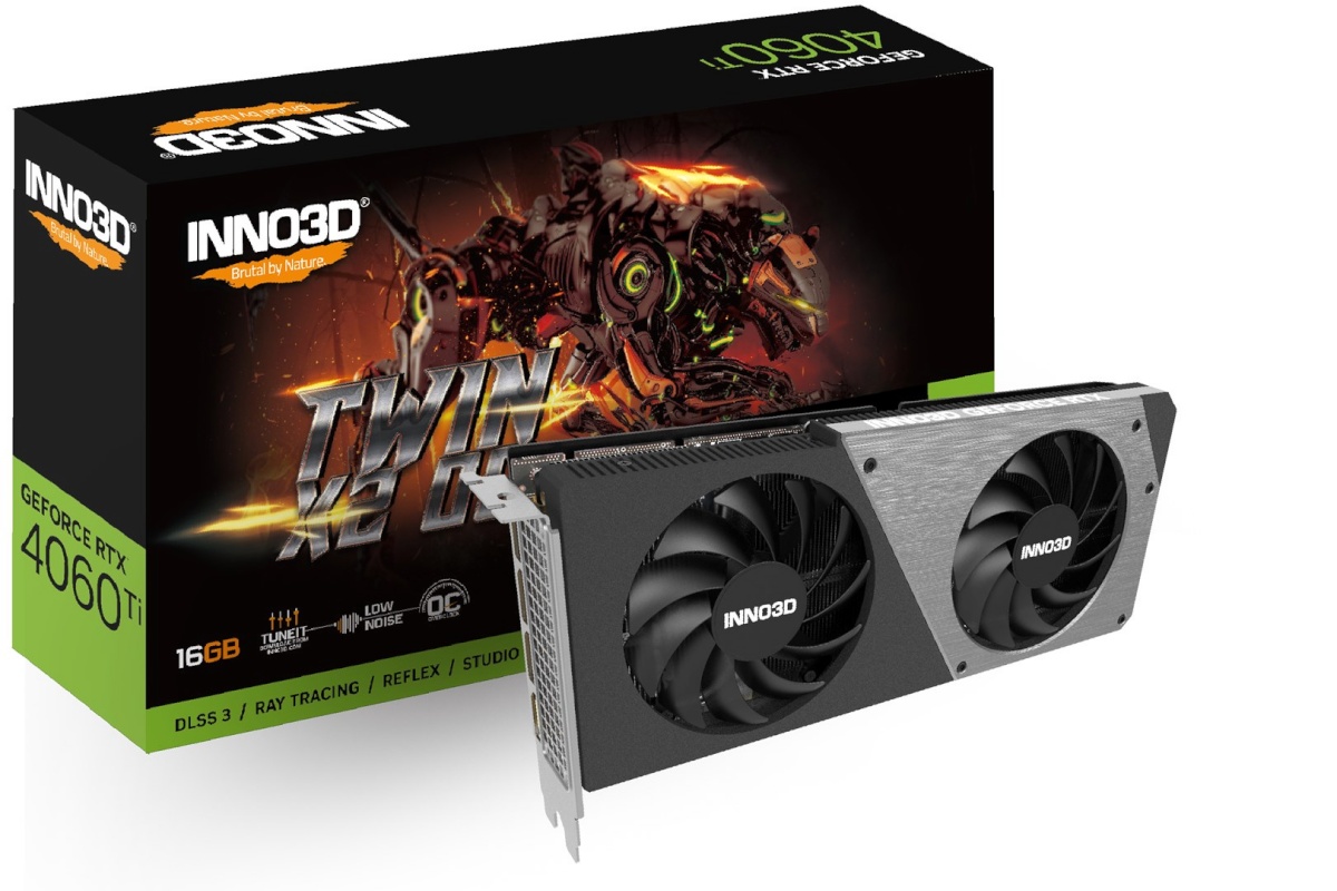 Inno3D videokaart RTX4060 TI Twin X2 OC 16GB GDDR6 HDMI 3x DP