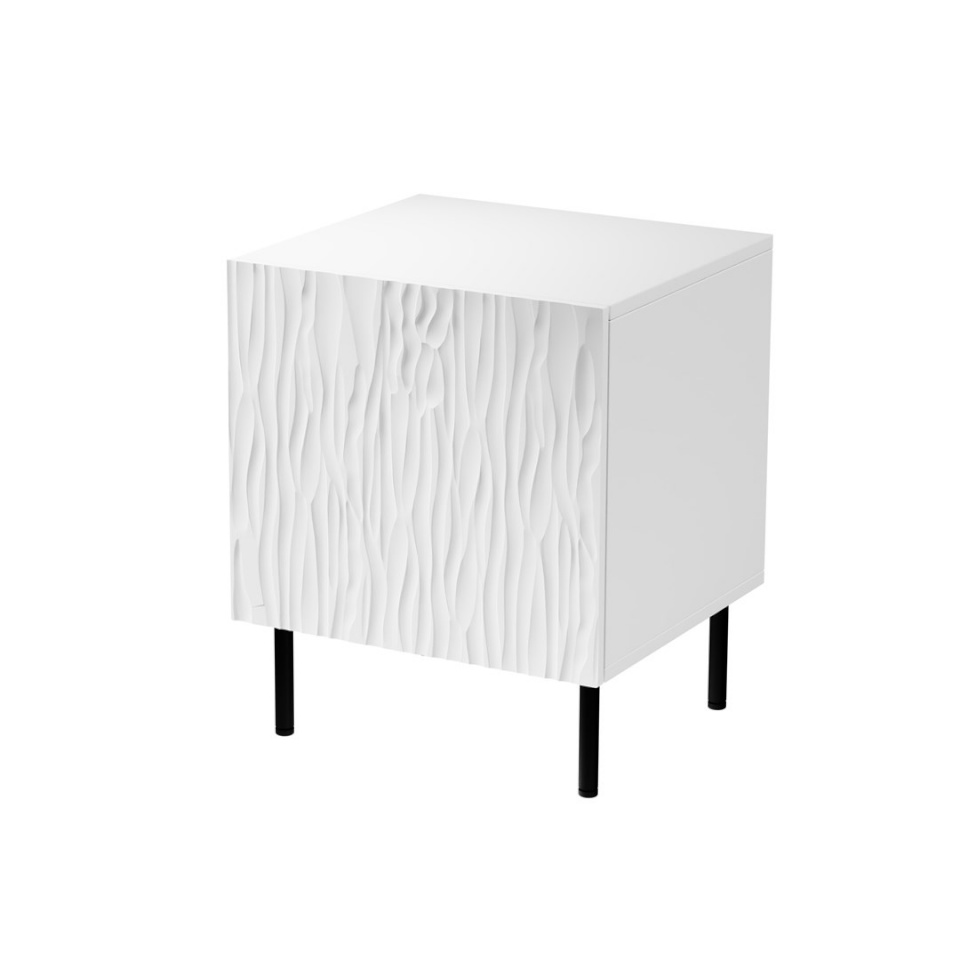 Cama Meble öökapp Bedside Table 2tk JUNGLE 53,5x40,5x44 valge matt + must legs