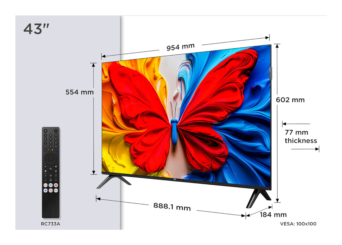 TCL televiisor S59K 43S59K TV 109.2 cm (43") Full HD Smart TV Wi-Fi Metallic