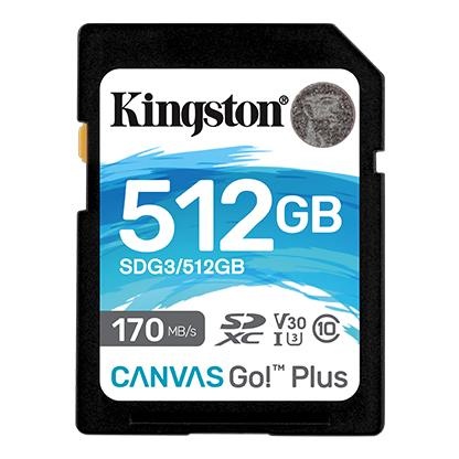 Kingston mälukaart SDXC 512GB Canvas Go Plus 170/90MB/s CL10 U3 V30