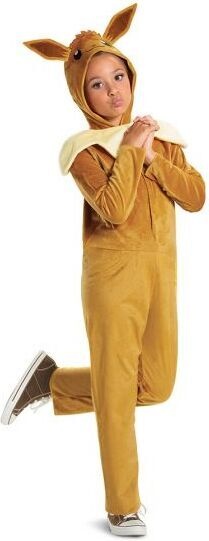 Maskeerimiskostüüm Eevee kapuutsiga Jumpsuit Classic, 7-8 aastat, 127-136 cm