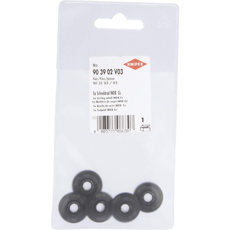 KNIPEX 5x Spare Cutting Wheel INOX Cu for TubiX 90 31 02