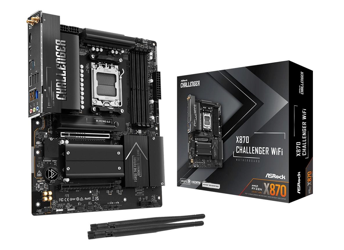 Asrock emaplaat AMD X870 socket Am5 ATX ram Ddr5-sdram 4xslots wi-fi Yes bluetooth Yes 1xnumber Of M.2 (m) Slots x870challengerwifi