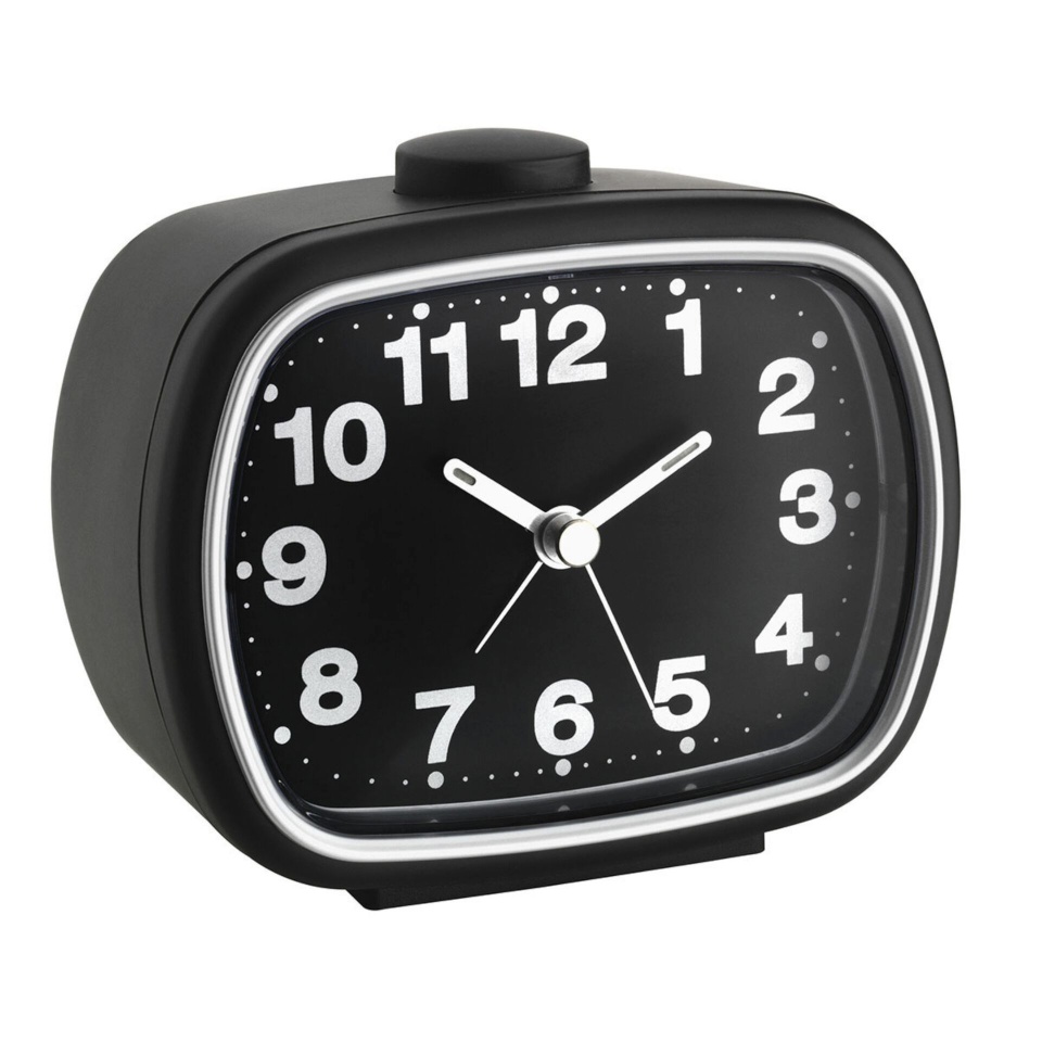 TFA äratuskell  60.1017.01 Quartz Analogue Alarm Clock, must