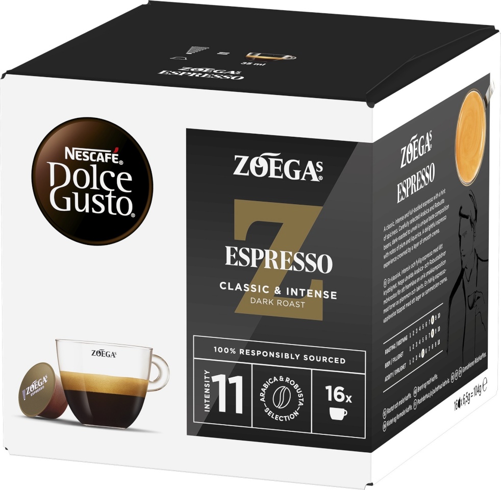 Nescafe Dolce Gusto Zoegas Espresso kohvikapslid, 16 kapslit, 104 g, 3 PAKEND