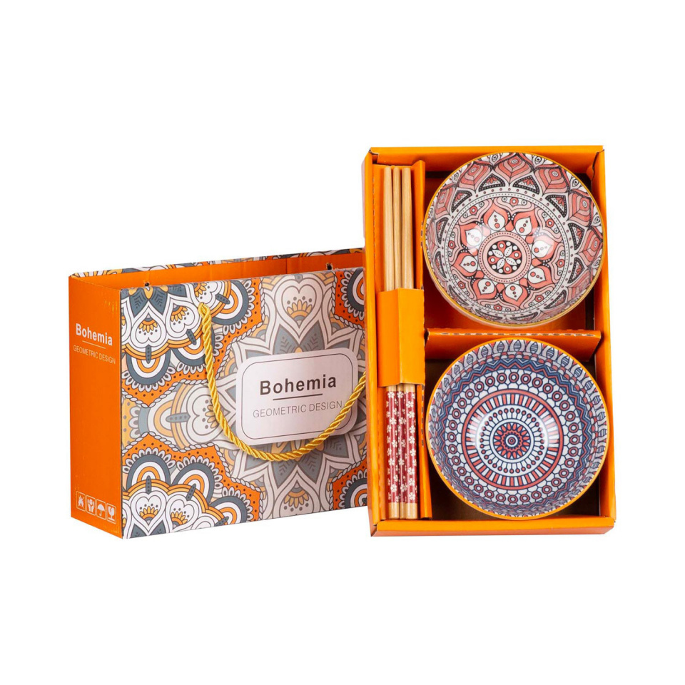 H4Y komplekt Bohemia, 2-kaussi ja söögipulgad, värviline