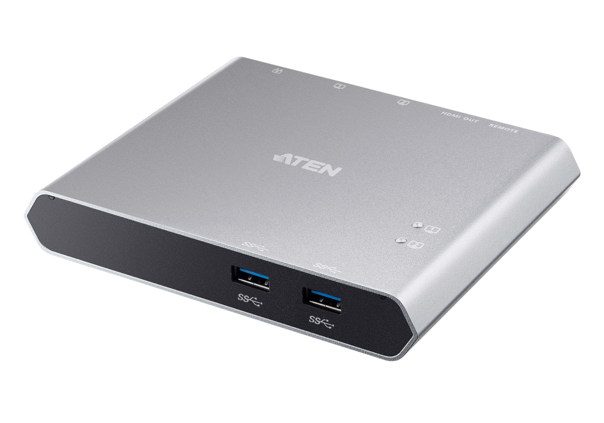 Aten switch US3310-AT 2-Port USB-C Dock with Power Pass-through