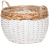 4Living istutuskorv Sonya Planter Basket, Round, 40 x 40 x 27cm, valge/pruun