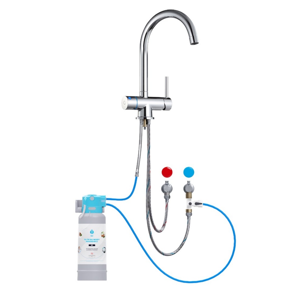 Dafi FLOW COMFORT D1 filtration system + VITO 3-way faucet chrome