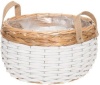 4Living istutuskorv Sonya Planter Basket, Round, 28 x 28 x 17cm, valge/pruun