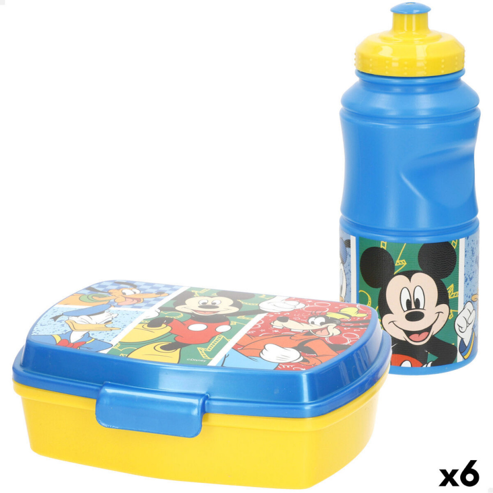 Mickey Mouse Lõunasöögikarp koos tarvikutega Plastmass 380ml 17x5,5x13,5cm (6tk)