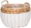 4Living istutuskorv Sonya Planter Basket, Round, 34 x 34 x 24cm, valge/pruun