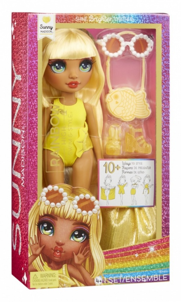 MGA mängunukk Rainbow High Swim & Style - Sunny (Yellow)