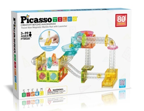 Picasso Tiles PICASSO TILES Magnetiline konstruktor Marble Run 80 osa, PTMG80