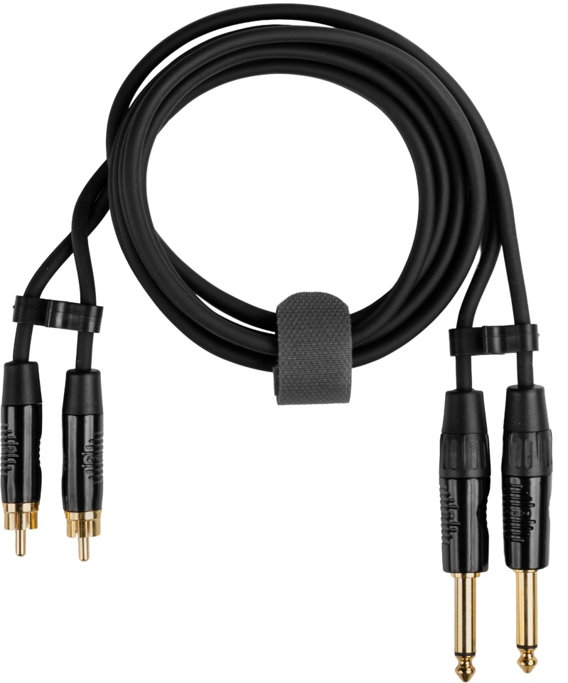 Fuj:tech audiokaabel 2x 6,3 mm isas - 2x RCA isas audiokaabel, 3m, must
