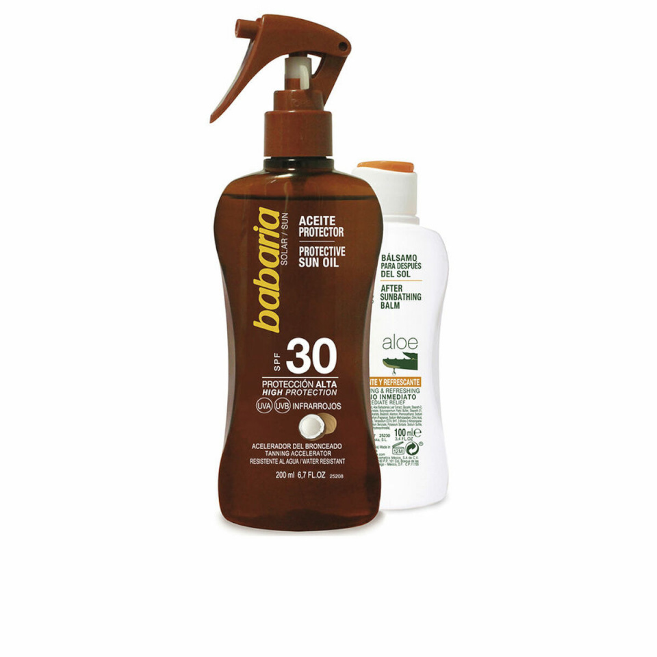 Babaria Päikesekaitse komplekt Babaria Solar Aceite Coco Lote 2 Tükid, osad Spf 30