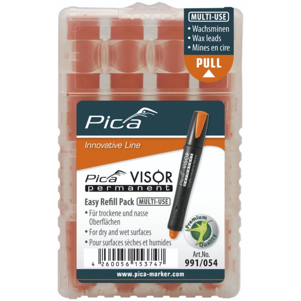 Pica marker VISOR permanent replacement refills fluo-oranž