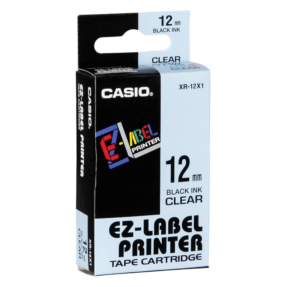 Casio etiketiprinteri etiketid XR-12 X 12 mm must on puhas
