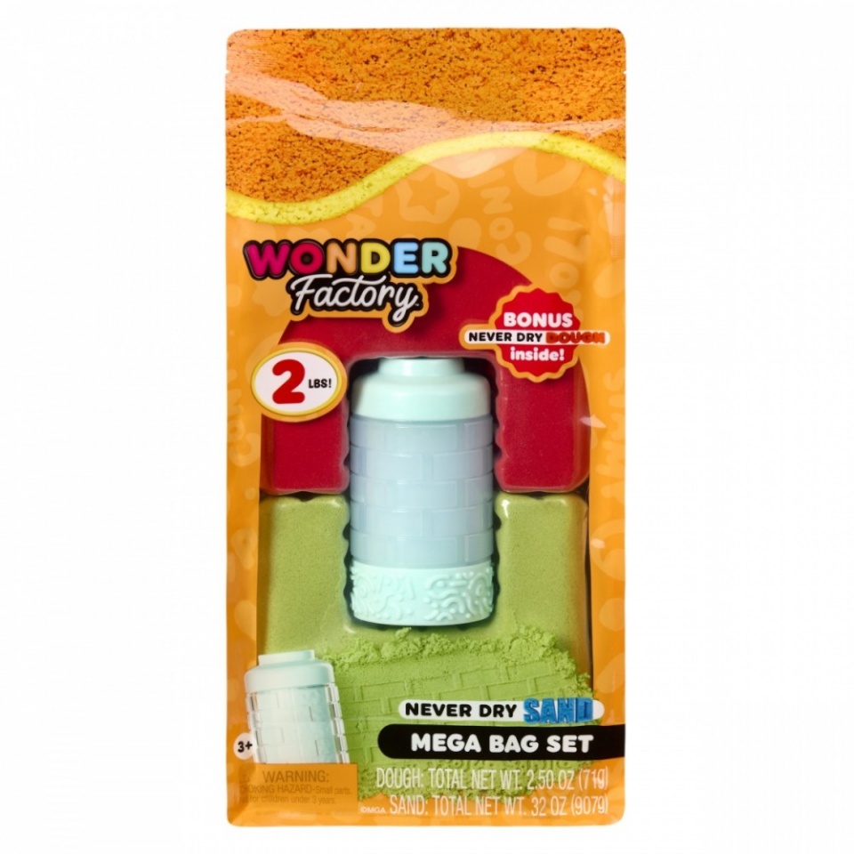 MGA Kinetic sand Wonder Factory Never Dry Sand Bag, punane Lime roheline