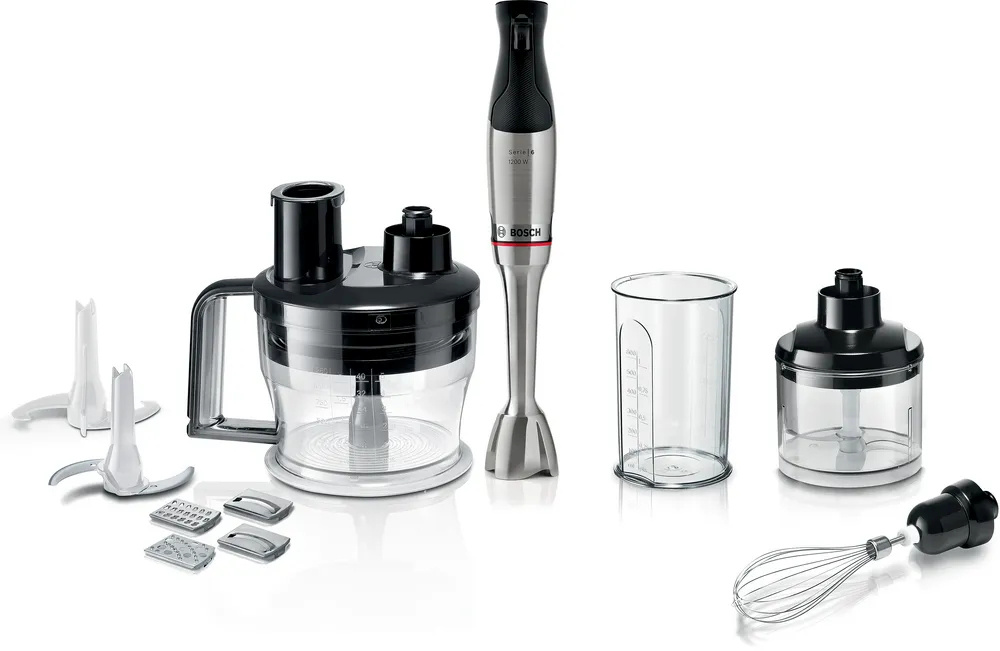 Bosch saumikser MSM6M871 Series 6 ErgoMaster Hand Blender, 1200W, roostevaba teras/must
