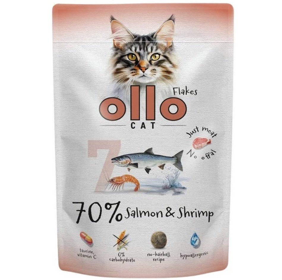 Ollo kassitoit Cat No. 7 Salmon and Shrimp, 85g