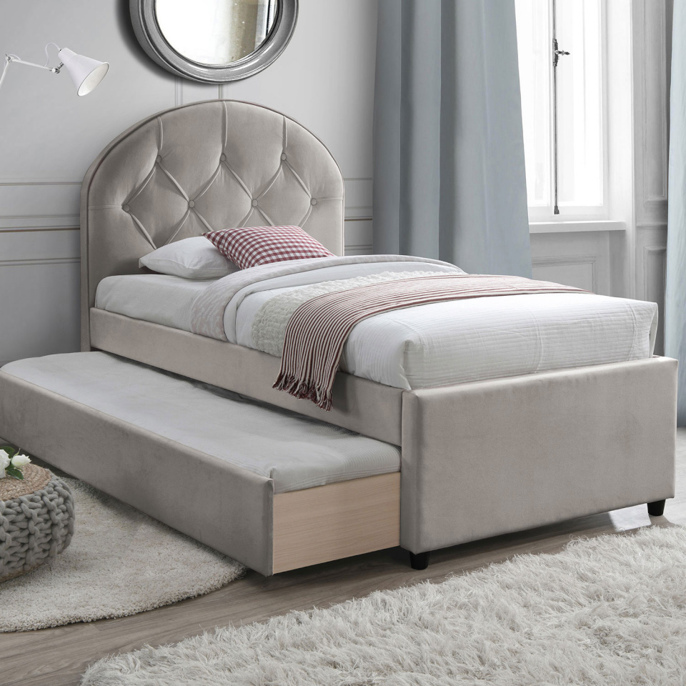 H4Y voodi LARA madratsiga HARMONY UNO 90x200cm, šampanja